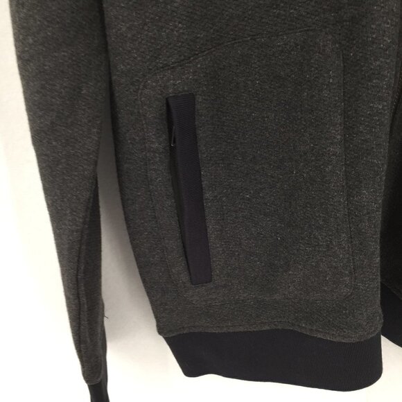 Toscano textured zipper knit bomber jacket charcoal gray men new Large - Picture 3 of 6